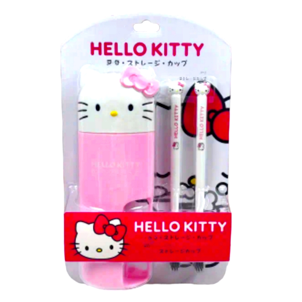 Cyber Monday Sale!! 🎁 HELLO KITTY Soft Bristle & Cup Travel  Toothbrush Set